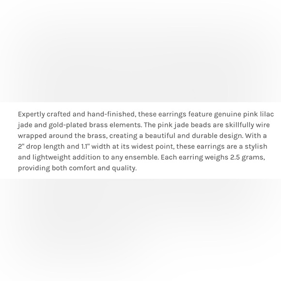 Earrings, Barse Lilac Jade Drop Earrings, NWT - Picture 8 of 8